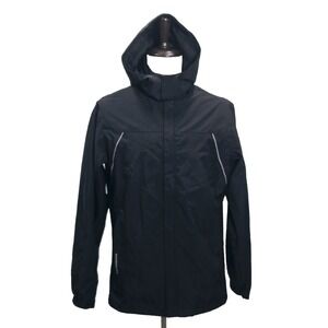 Moerdeng Jacket Mens Waterproof Black Hooded Full‎ Zip Size Small Mesh Lined